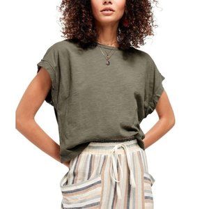 Free People You Rock tee in army green
